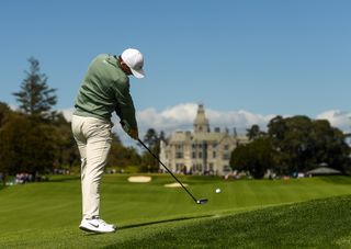 Rory McIlroy hits a golf shot at Adare Manor