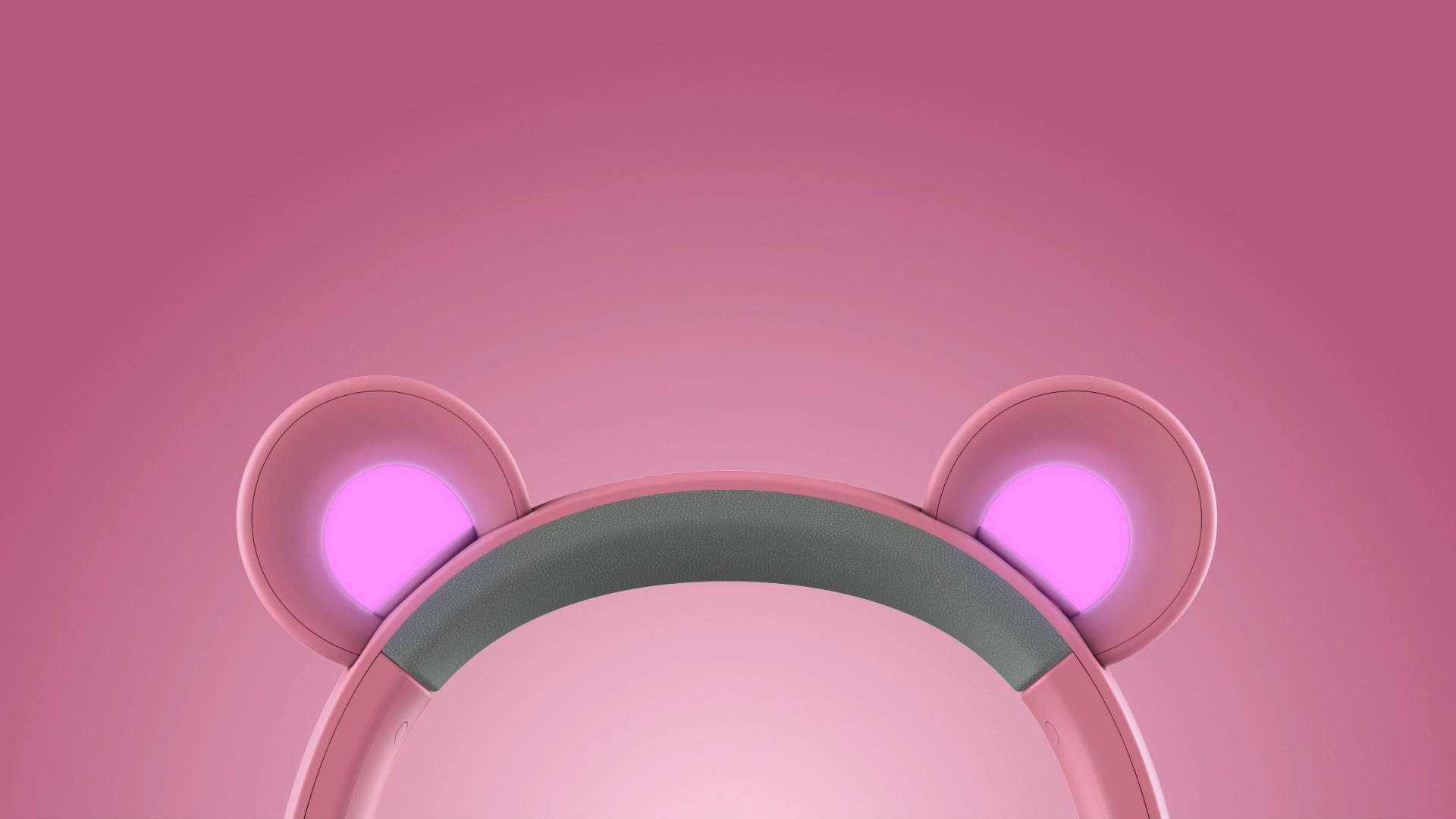 Official image of the bear ears of the Razer Kraken Kitty V2 Pro gaming headset, with a pink background.