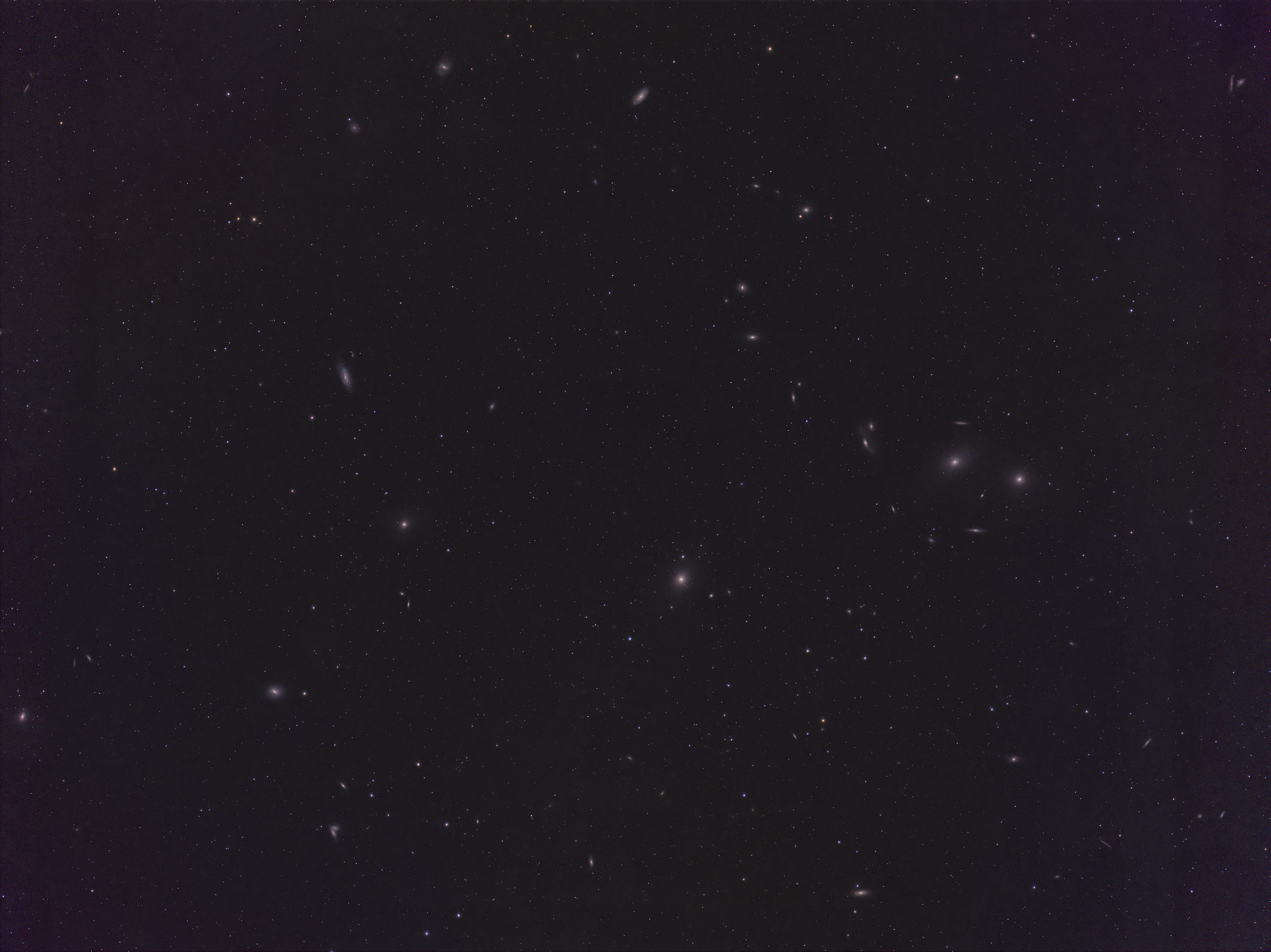 Markarian's Chain shot with the ZWO Seestar S30 Pro smart telescope and processed using Siril and Pixinsight