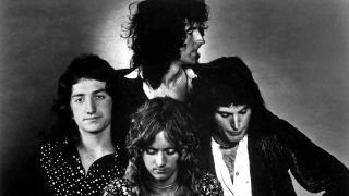 Queen posing for a photograph in 1975