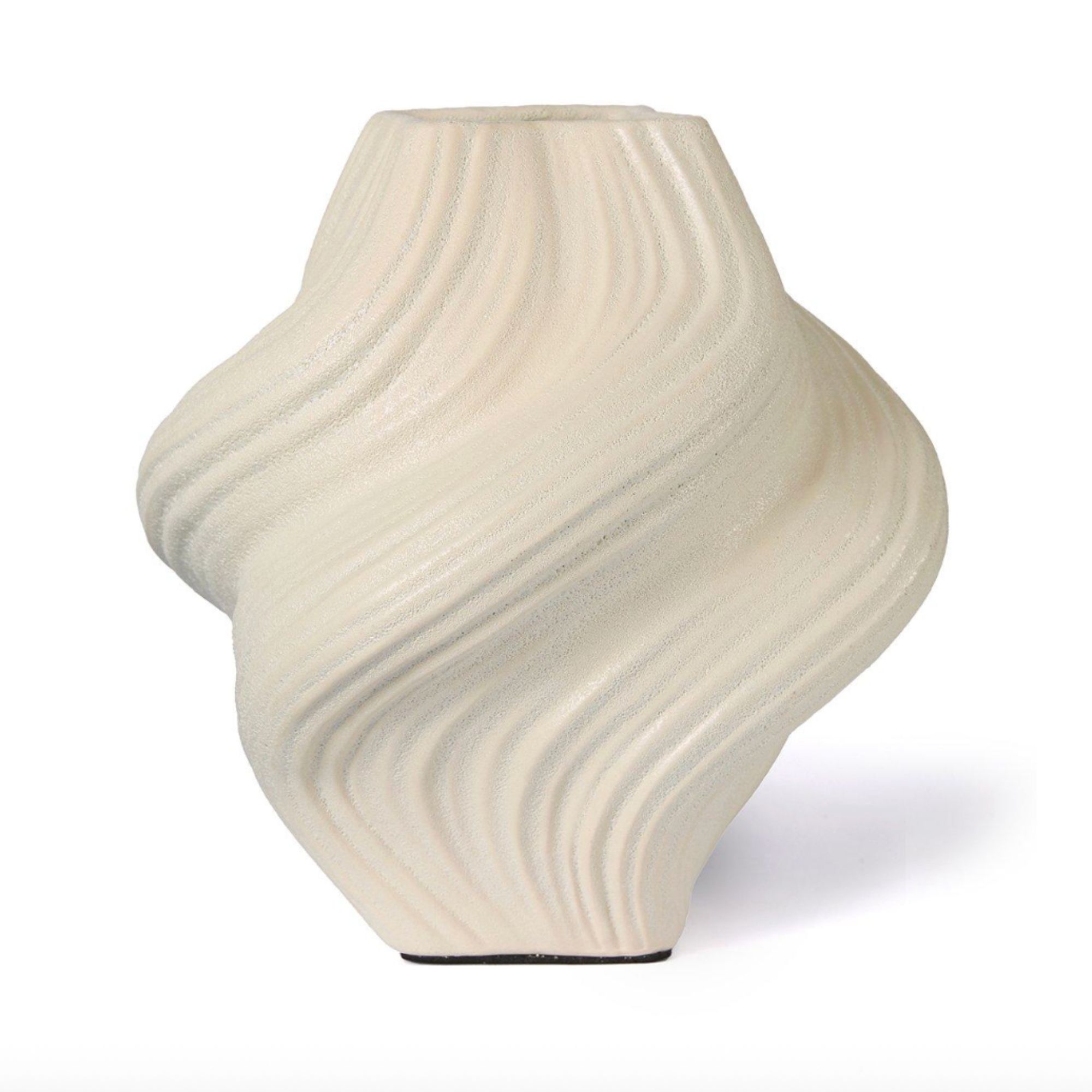 Organic Twisted Vase, cream