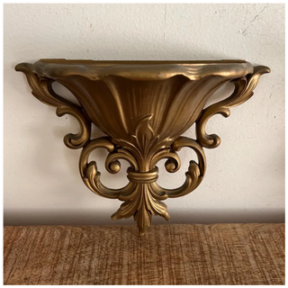 Vintage Gold Ornate Wall Planters from Etsy