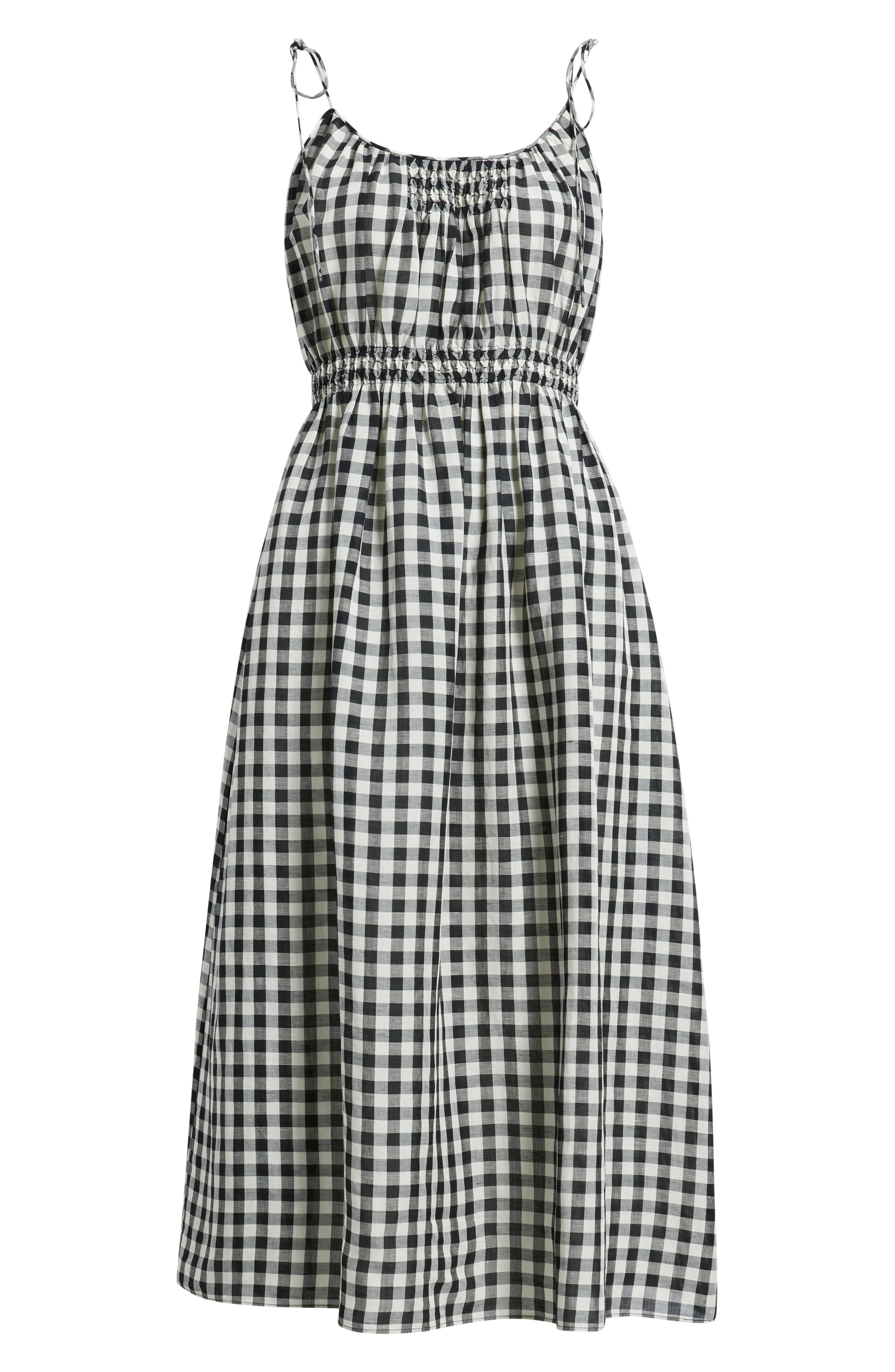 DÔEN, Leslie Gingham Pleated Maxi Dress