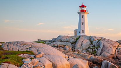 Peggy’s Cove lighthouse in Nova Scotia, Canada