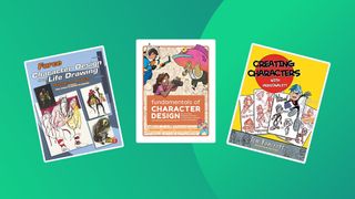 best character design books - 3 titles on a green background
