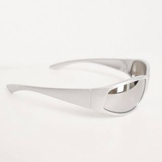 asos silver reflective visor sunglasses