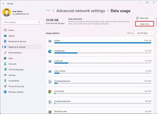 Enable Data Usage