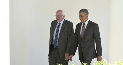 Bernie Sanders and President Obama at the White House. 