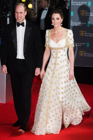 Kate Middleton's luxurious dress with golden embellishments
