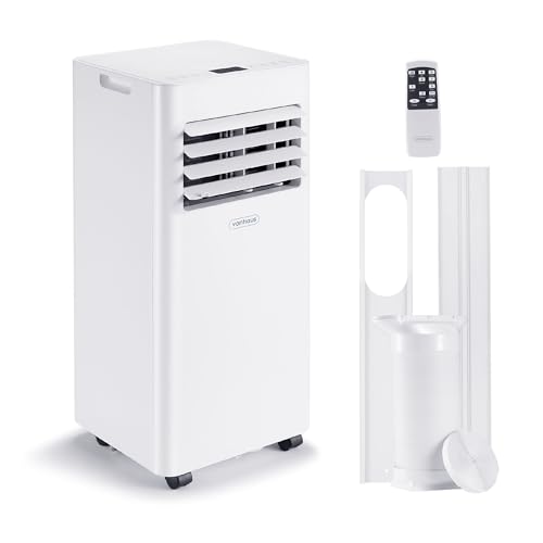 Vonhaus Air Conditioning Unit 9000 Btu &amp;ndash; Portable Air Conditioner, Dehumidifier Mode, Air Con, Window Venting Kit, Remote Control, 4 Modes, 2 Speeds, 24hr Timer, Led Display, X4 Wheels, Carry Handles