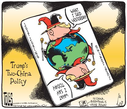 Political cartoon U.S. Trump China policy