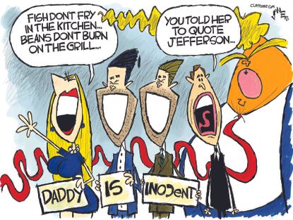 Political Cartoon U.S. Trump Kids Defense Ivanka Quotes Jefferson