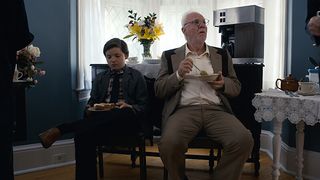 Benjamin Evan Ainsworth as Mark Critch and Malcolm McDowell as Patrick “Pop” Critch in Son of a Critch