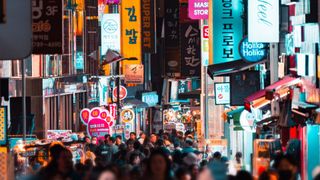 Lights on the street in Seoul