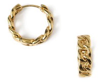 Chain Huggie Hoop Earrings in Gold | $22/£18 | Orelia