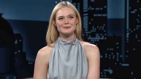 elle fanning on jimmy kimmel live in 2025