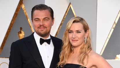 Kate Winslet and Leonardo DiCaprio attend the 88th Annual Academy Awards