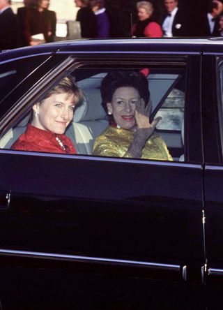 Sophie Rhys Jones and Princess Margaret in a car