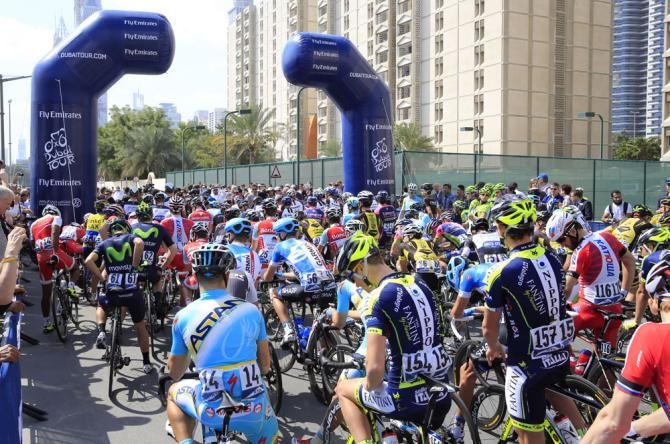 The start of stage 2 of the Dubai Tour