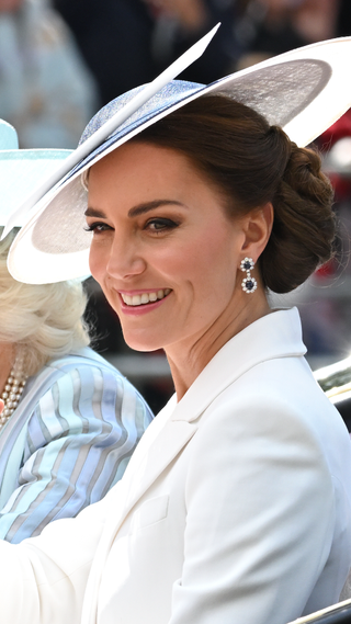 Catherine, Duchess of Cambridge during Trooping the Colour on June 02, 2022 in London, England