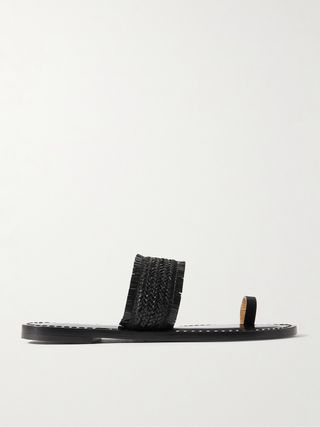 The Shela Fringed Braided Leather Slides