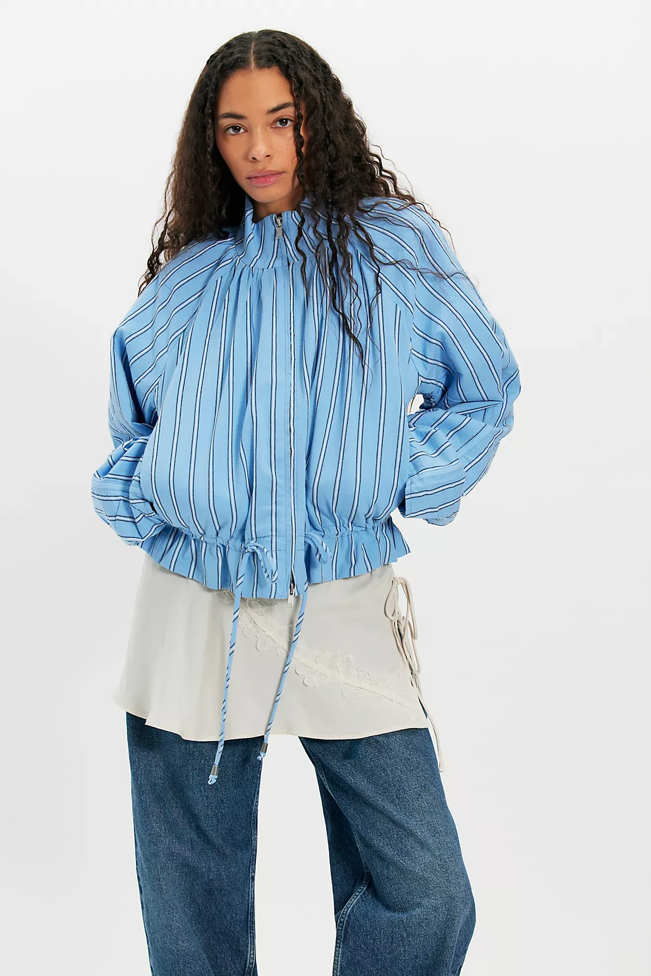 Devon Striped Balloon Jacket