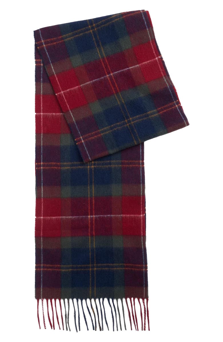 Tartan Lambswool &amp;amp; Cashmere Fringe Scarf