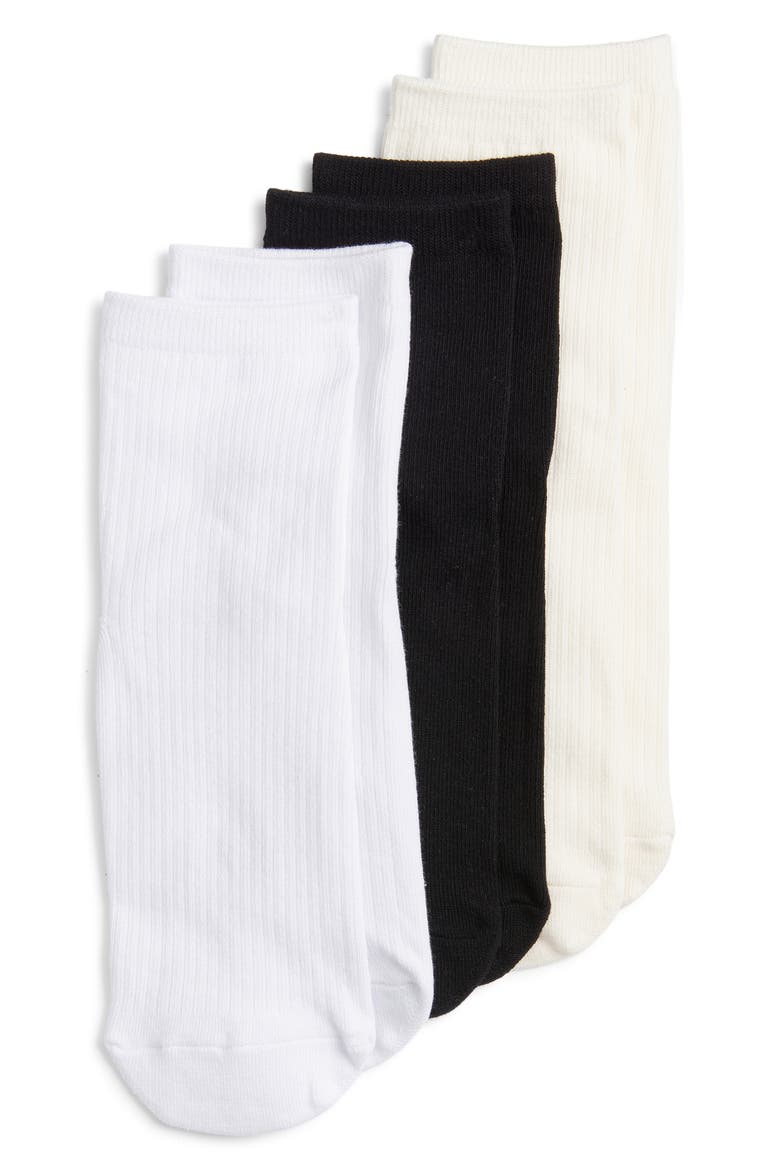 Assorted 3-Pack Rib Ankle Socks