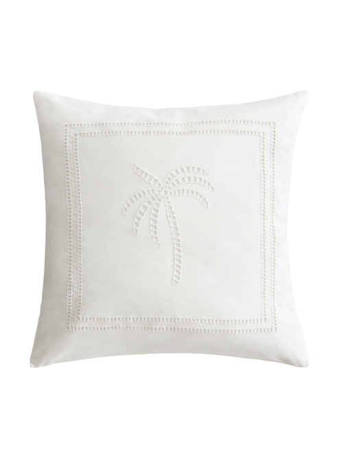 Eyelet-Embroidered Cushion Cover