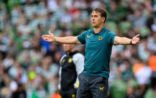 Wolverhampton Wanderers manager Julen Lopetegui during the pre-season friendly match between Celtic and Wolverhampton Wanderers at the Aviva Stadium in Dublin. (Photo By Seb Daly/Sportsfile via Getty Images)