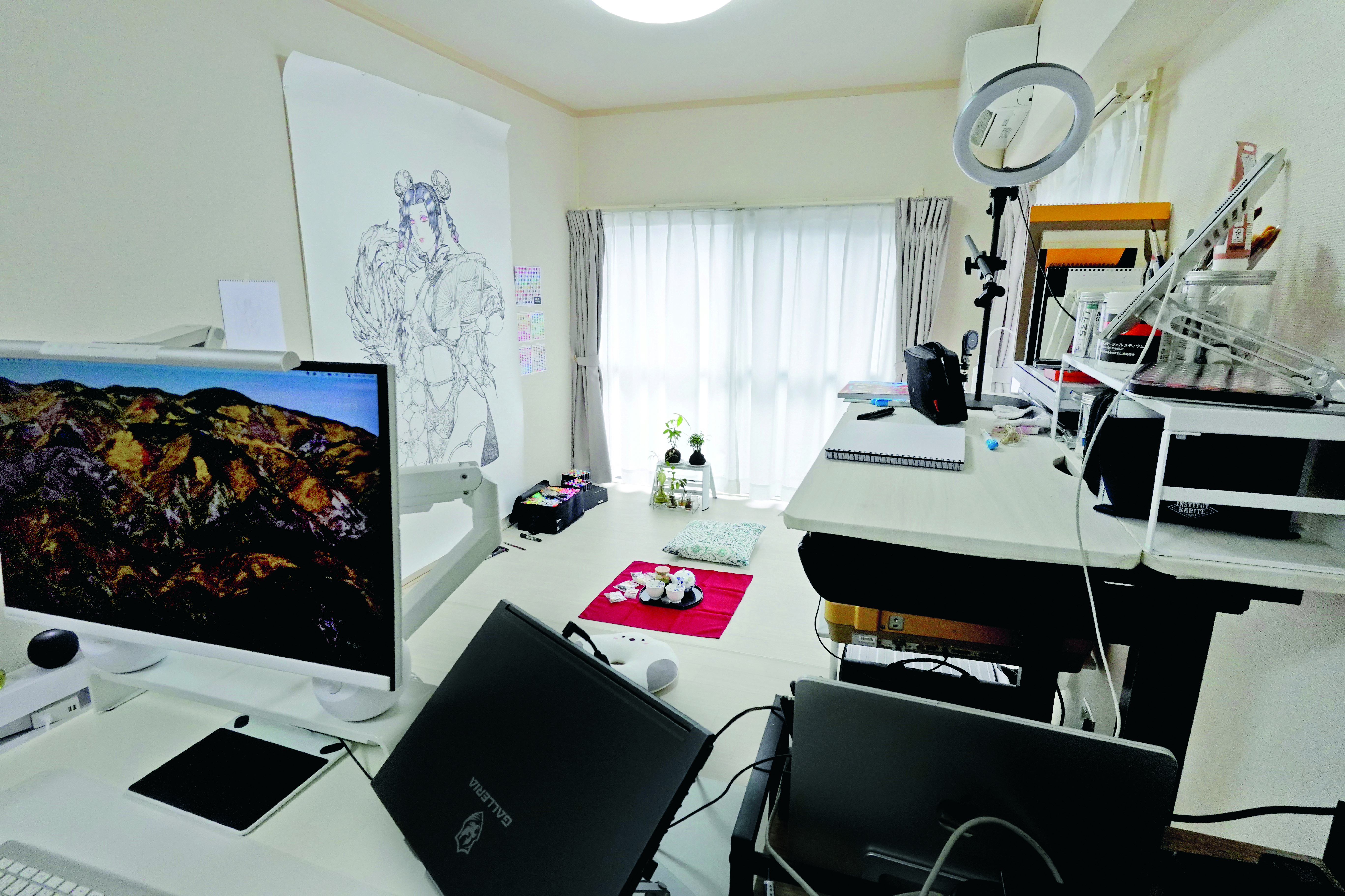 A living room art studio