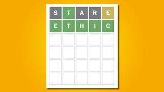 Wordle answer 690 on a yellow background