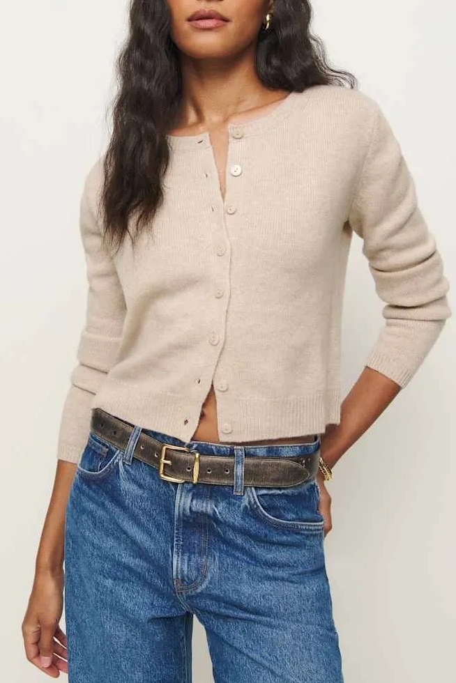 Reformation, Clara Cashmere Crew Cardigan
