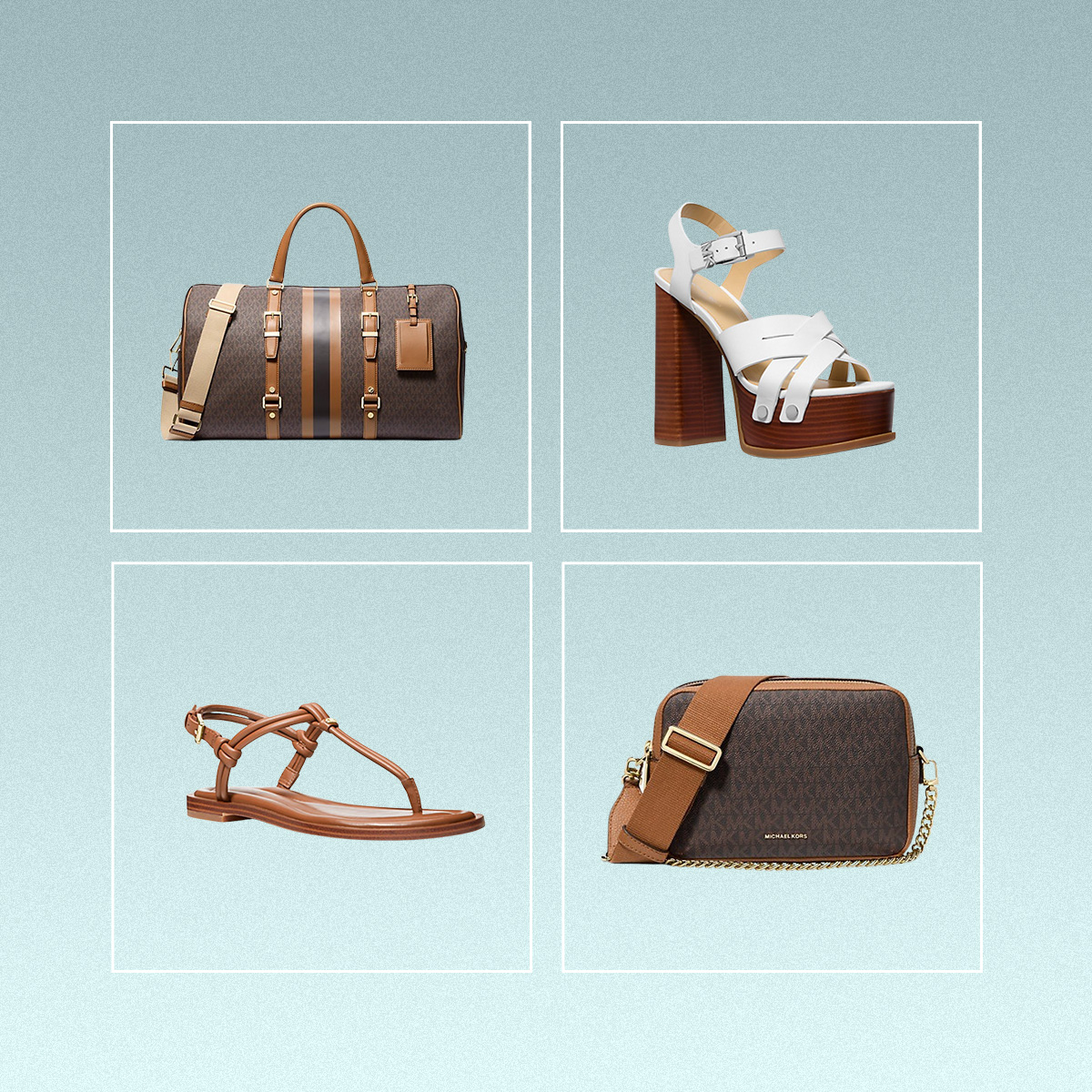 A collage of Michael Kors products. 