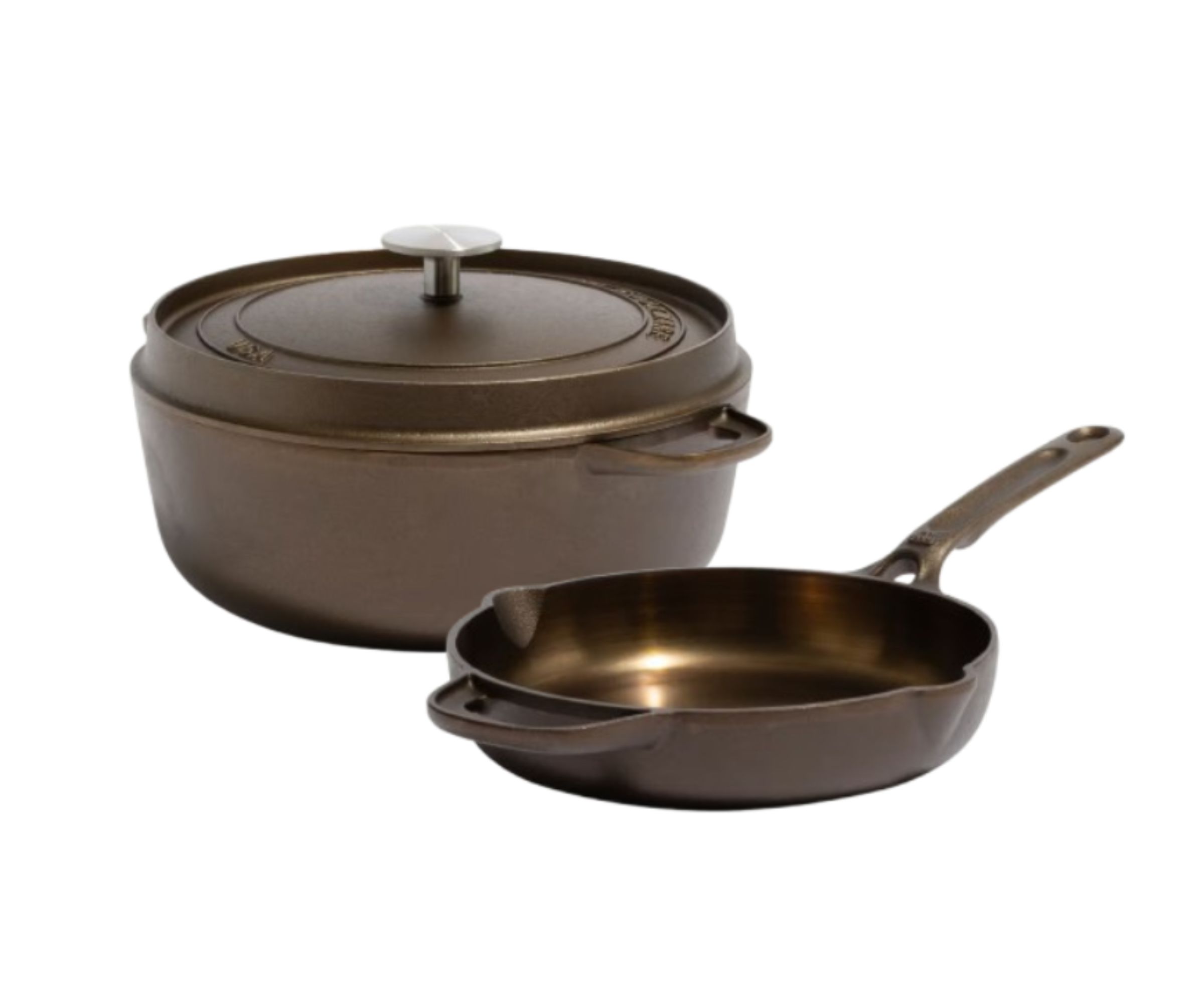 A set of made in cast iron cookware