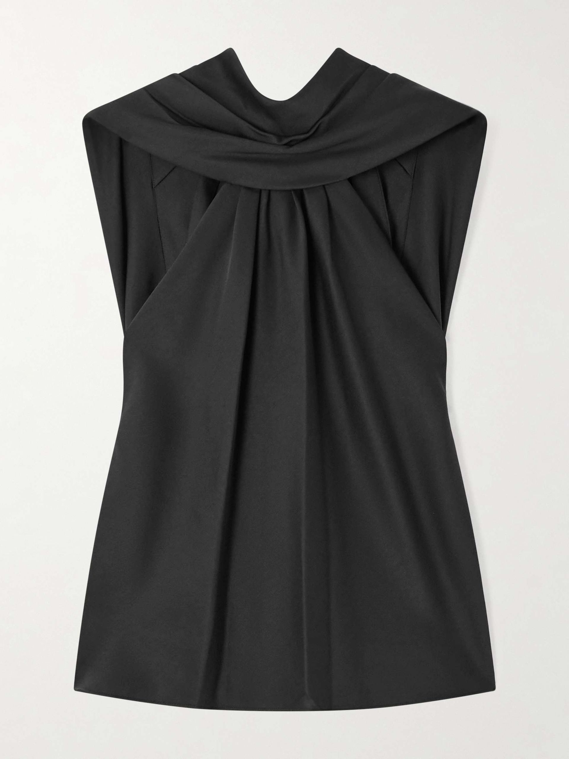 Scarlett Cape-Effect Draped Satin Top