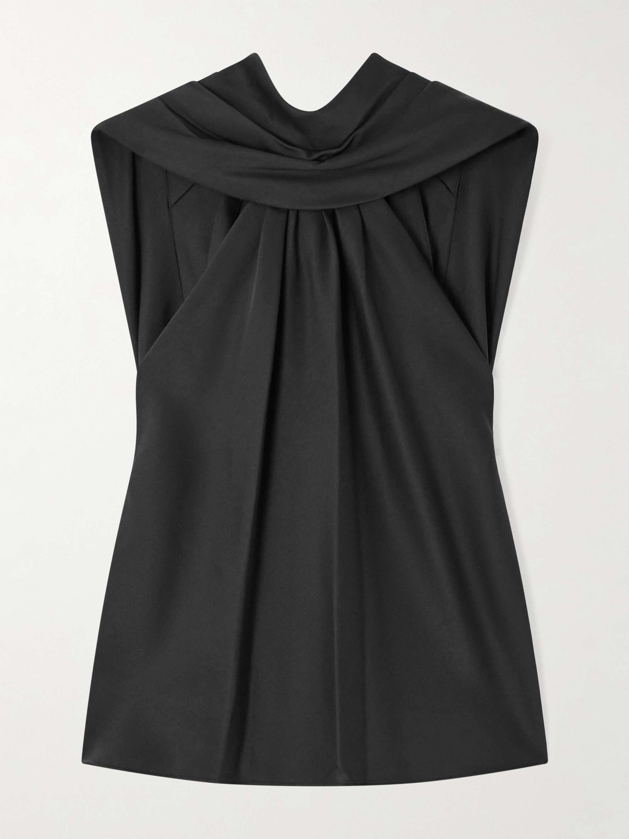 Scarlett Cape-Effect Draped Satin Top