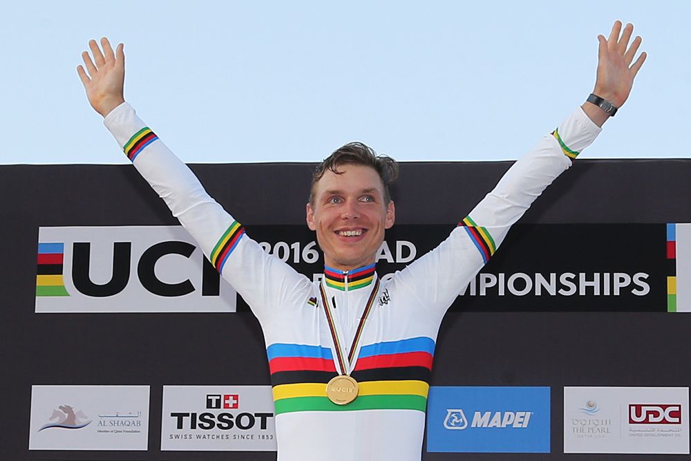 Tony Martin (Germany) wins the time trial title at the 2016 UCI Road World Championships