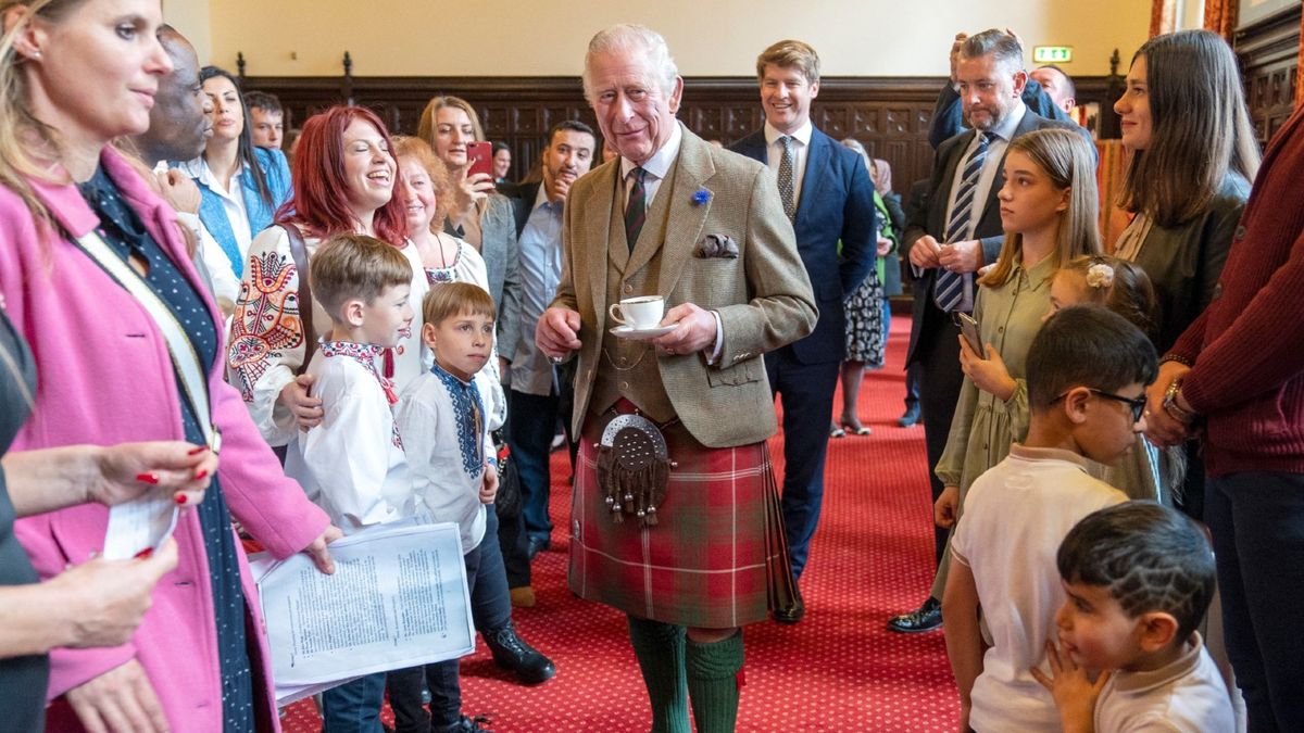 King Charles' red tartan kilt delights fans in Aberdeen | Woman & Home