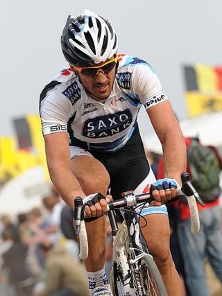 Saxo Bank's Fabian Cancellara in Paris-Roubaix Sunday