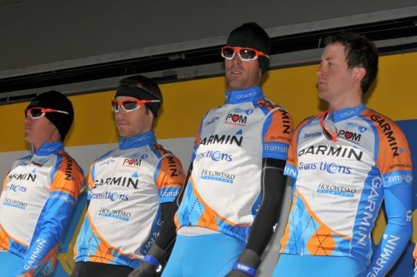 Garmin riders at the start