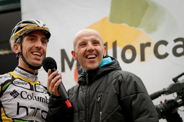 Local hero Vicente Reynes (HTC-Columbia) from the town of Dei&agrave; was in good spirits at the start of the stage.