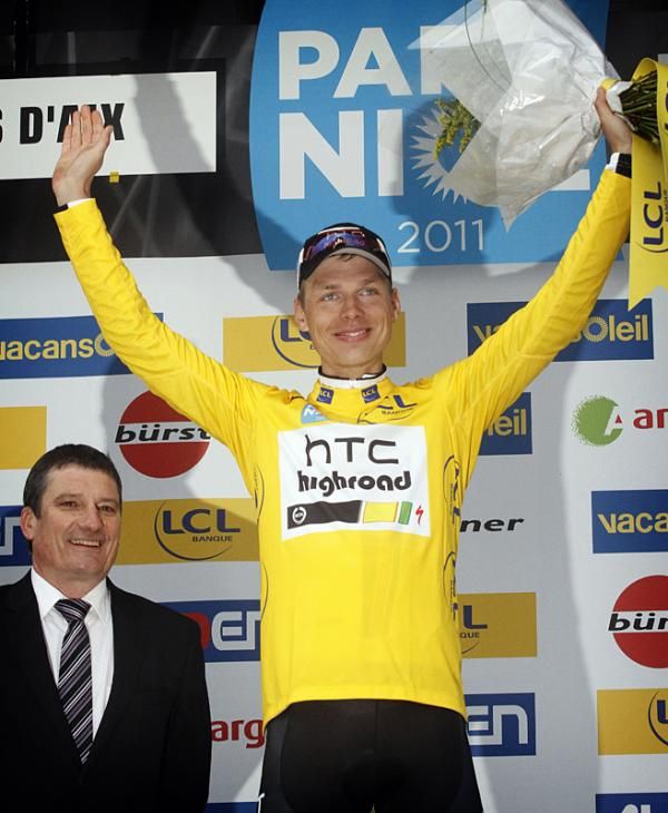 Tony Martin (HTC-Highroad) celebrates his lead in Paris-Nice
