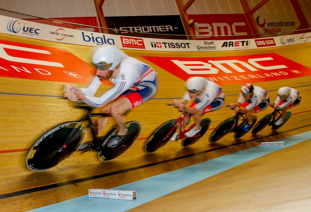 Great Britain in action during the team pursuit