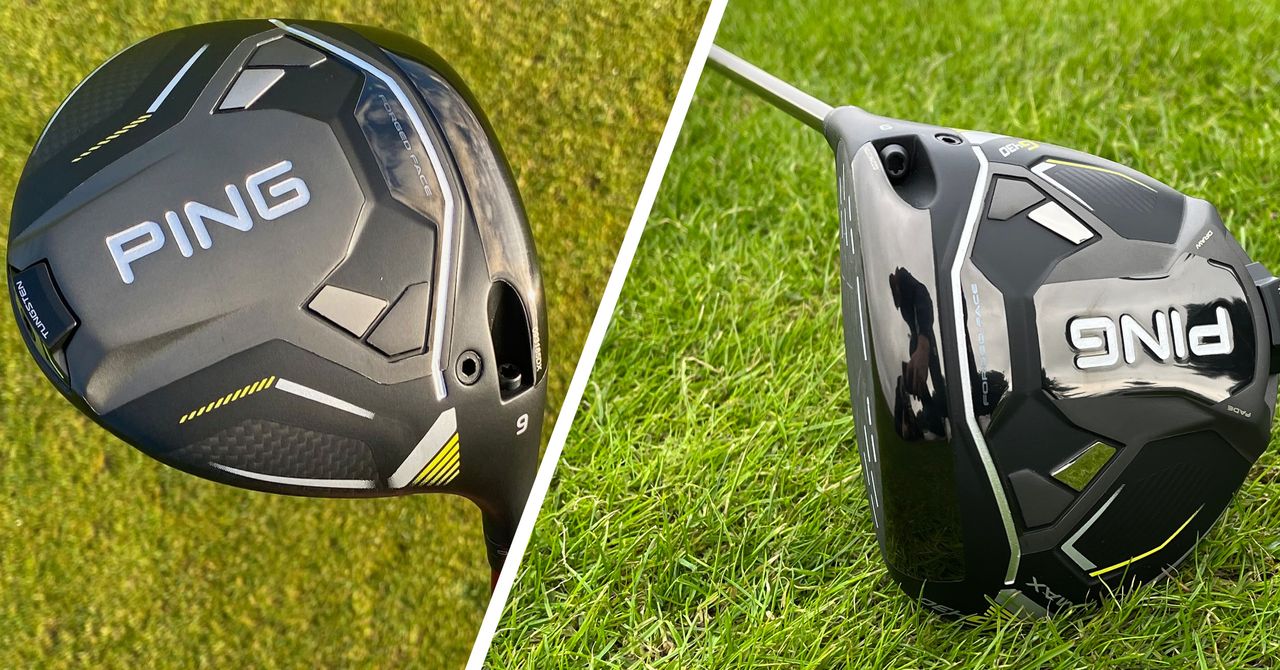 The Ping G430 Max 10K and Ping G430 Max Driver side by side on a green background