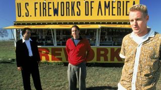 Luke Wilson and Owen Wilson stand in front of a fireworks stand in Bottle Rocket