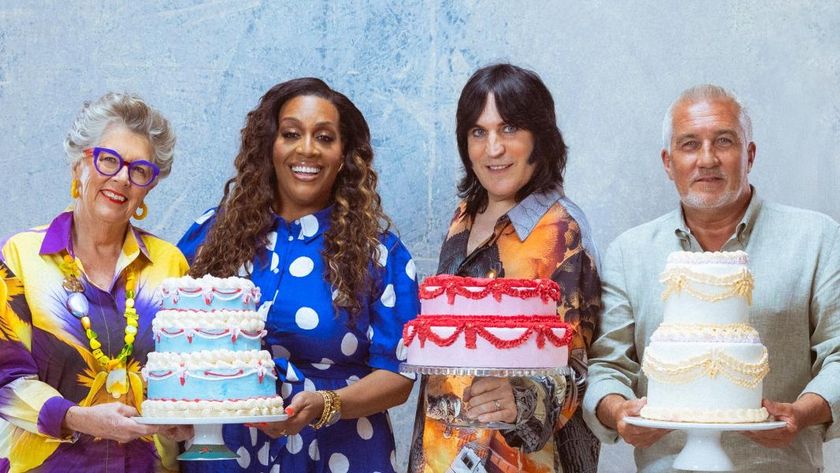 Prue Leith, Alison Hammond, Noel Fielding and Paul Hollywood in a promotional image for The Great British Bake Off season 16