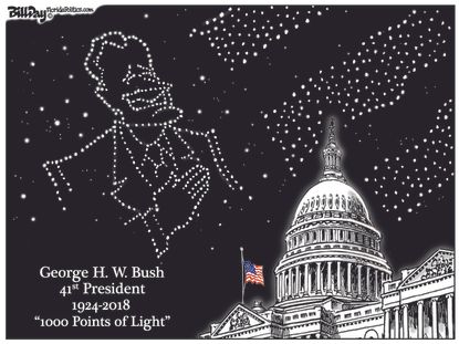 Editorial cartoon U.S. President George H.W. Bush 1000 points of light funeral
