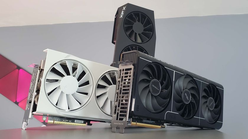 AMD Radeon RX 9070-series graphics cards on a grey background