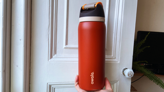 a burnt orange terracotta owala freesip water bottle